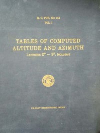 Tables Of Computed Altitude And Azimuth