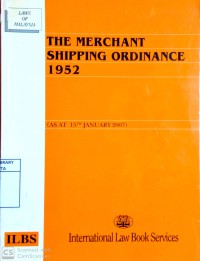 The Merchant Shipping Ordinance 1952 : (As At 25th June 2008) / Compiled By Legal Research Board