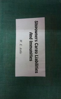 Image of Shipowners Cargo Liabilities And Immunities