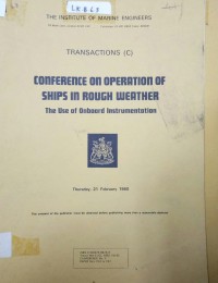Image of Conference On Operation Of Ships In Rough Weather