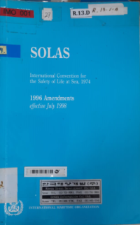 Image of Solas : International Convention for the Safety of Life at Sea, 1974. 1996 Amendments