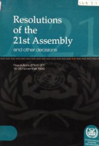 Image of Resolutions of the 21st Assembly and Other Decisions : Resolutions 874-901