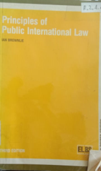 Image of Principles Of Public International Law 3rd Ed.