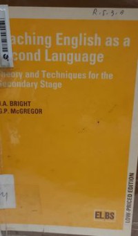 Image of Teaching English As A Second Language : Theory And Technique For The Secondary Stage