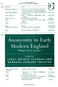 Image of Anonymity in Early Modern England : ''What's in a name?''