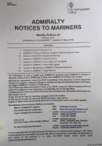 Image of Admiralty Notices To Mariners Weekly Edition 21