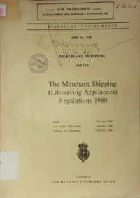 The Merchant Shipping (Life-saving Appliances) Regulations 1980