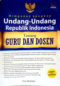 Image of Himpunan Lengkap Undang - Undang Republik Indonesia Tentang Guru Dan Dosen