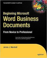 Image of Beginning Microsoft Word Business Documents (Beginning : from Novice to Professional)