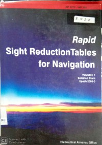 Image of Rapid Sight Reducation Tables For Navigation Volume 1 Selected Stars Epoch 2005-0