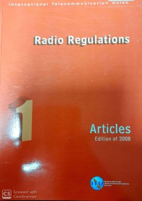 Image of Radio Regulations 1 : Articles Edition of 2008