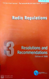 Image of Radio Regulations 3 : Resolutions And Recommendations Edition of 2008