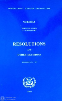 Image of Resolutions and other decisions (resolutions 513-557) : Assembly, Thirteenth Session, 7-18 November 1983.