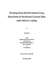 Image of Punching Shear Retrofit Method Using Shear Bolts for Reinforced Concrete Slabs under Seismic Loading