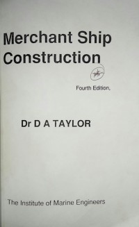 Image of Merchant Ship Construction 4th Ed