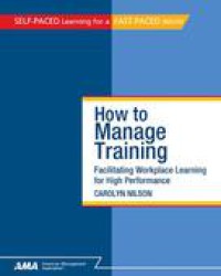 Image of How to Manage Training :Facilitating Workplace for High Performance